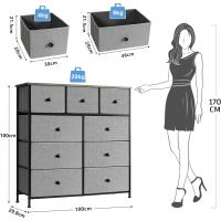 Cómoda con 9 cajones de tela, cómoda de dormitorio, mueble de almacenamiento, muebles de dormitorio, cómoda de 9 cajones, cómoda para cocina, oficina, pasillo, estilo rústico - details 8