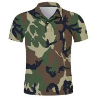 Polo con estampado de camuflaje para hombre, ropa de calle con botones, top informal con solapa, novedad de verano - details 1