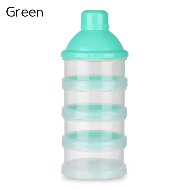 Dispensador de fórmula de 4 capas, contenedor de leche en polvo, botella de leche portátil para bebé, caja de almacenamiento de alimentos para alimentación infantil, viaje para niños - 1