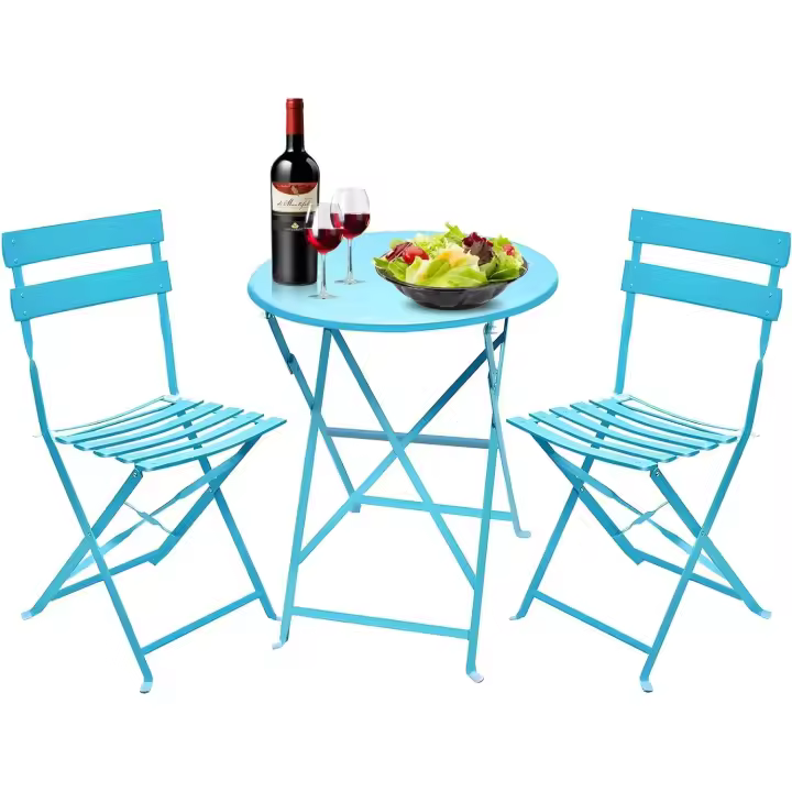 Conjunto de muebles de jardín Bistro, muebles de exterior, mesa de jardín exterior con sillas para jardín, mesa de balcón - 1