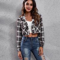 Camisa de Verano Azul a Cuadros Top Elegante para Mujer Moda Joven Novedad 2024 - details 14