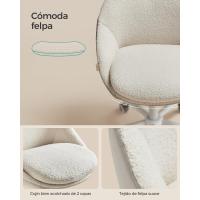 Silla de Oficina en Casa, Silla Giratoria de Algodón y Lino, Silla de Escritorio, Acolchada con Espuma, Altura Ajustable, para Estudio, Dormitorio, Azul Pálido OBG020Q01 - details 37