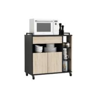 Auxiliar Cocina, Armario Cocina, Alacena Cocina Buffet 6 Puertas Blanco y Roble Acacia 101x185 cm. - details 9