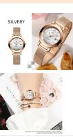 Reloj de lujo para mujer, correa de acero inoxidable, calendario luminoso, resistente al agua, relojes elegantes de moda para mujer - details 10