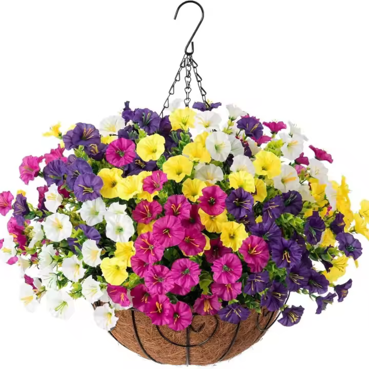 2 unids/set gran oferta flor Artificial de gloria de la mañana flor de imitación reutilizable duradera flor decorativa de plástico colorida porche al aire libre - 1