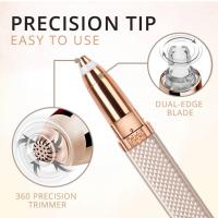 SANDALFON Maquinilla de Afeitar para Cejas Eléctrica 4 en 1, 4 cabezales de corte Recortadora de Vello Nasal, Depilación Facial para Mujeres  y removedor de Cabello, Brazos, Piernas, Cuerpo, Lavable Recargables Carga usb Seguro y sin Dolor - details 6