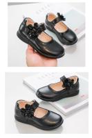 Zapato de niña de cuero floral suave negro, plano de piso, moda, fiesta y boda, Mary Jenni, verano, - details 12