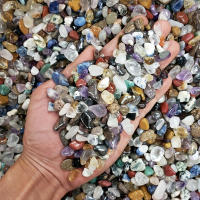 Piedra variada de cristal para decoración de jardín, gemas de Reiki curativas, pulido Natural mixto, Chips de cristal volteados, 100g - details 0