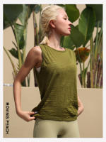 Camiseta deportiva sin mangas Moving Peach para mujer, Top ligero para ejercicio de Yoga, detalle retorcido, cómodo y transpirable, EVT - details 2