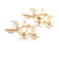 4 Uds. Colgantes de flores de latón de Color platino, suministros para hacer joyas de alta calidad, collar, pendientes, accesorios para mujer - details 7
