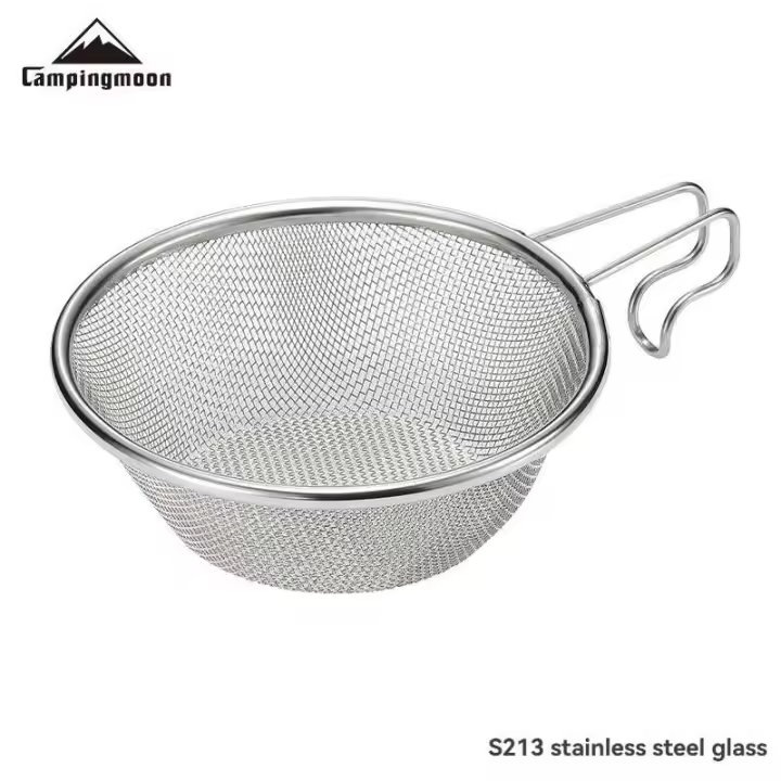 Moon - Villa de acero inoxidable para exteriores, cuenco para sierra para metales de 450 ml, taza portátil para acampar y hacer senderismo, utensilios de cocina para Picnic con - 1