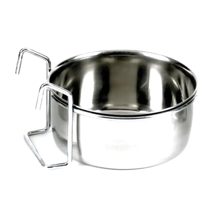 Gato de acero inoxidable para cachorros, jaula colgante, taza, alimentador de pájaros, bebedero de agua, cuenco de alimentación para perros - 1