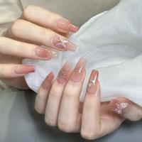 Caja de 24 piezas uñas removibles estilo corto parches uñas postizas uñas tabletas - details 3