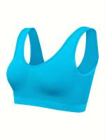 Conjunto De 7 Sujetadores Deportivos Sólidos Sin Costuras, Cómodos Y Transpirables, Lencería Y Ropa Interior Para Mujeres - details 14