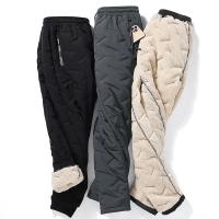 Pantalones de algodón de invierno para hombre, pantalones informales impermeables con bolsillo con cremallera, pantalones cálidos de lana gruesa, pantalones de esquí para correr al aire libre a prueba de frío 7XL - details 2