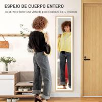 Cuerpo Entero con Luz LED 160x40 cm Espejo de Pie Espejo de Pared con Iluminación de 3 Colores Táctil Inteligente Función de Memoria y Soporte para Salón Dormitorio Roble - details 4