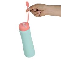 Botella de agua de silicona plegable a prueba de fugas, taza de agua plegable portátil reutilizable, tapa giratoria, tazas de agua plegables para viaje - details 17