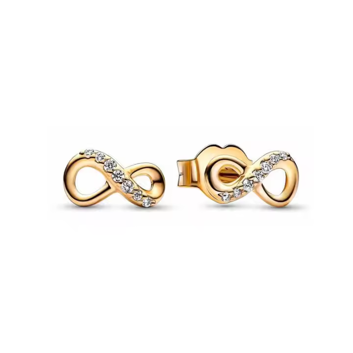 Pendientes ilimitados con botones dorados brillantes. - 1