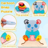 Excitat Juegos de Madera de Animales Montessori 6PCS Juguetes Educativos para Niños de 1 a 3 Años - details 1