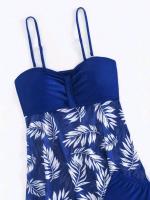 2025 Vestido corto Tankini con pantalones cortos traje de baño para mujer traje de baño femenino acolchado estampado traje de baño ropa de playa para nadar verano - details 22