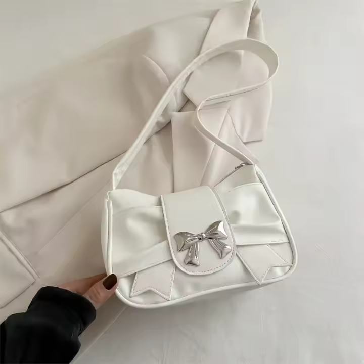Bolso de hombro con lazo de cuero PU para mujer, bolso informal para axila, bolsos para ir al trabajo diario, bolso para banquete, bolsos de negocios para mujer - 1