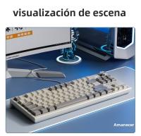 LT84 Teclado Mecánico Tri-modo Inalámbrico Bluetooth Con Cable Eje Verde Gaming Competición Oficina Teclado - details 30