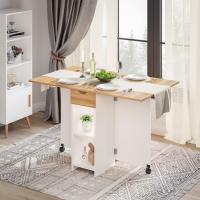 Cocina Plegable con Ruedas Alas Abatibles Cajones y Armario, Moderno para 4-6 Personas, - details 1