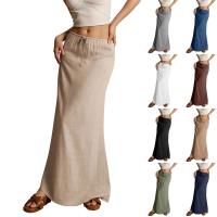 Vacaciones Verano Maxi Cordón Cintura baja A e Faldas casuales Falda larga ajustada Playa Ropa de mujer - details 0