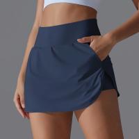 Faldas de tenis falsas de dos piezas con forro y bolsillos para mujer, pantalones cortos deportivos, bloque de sensación cero, ajuste delgado, elásticos, suaves, para yoga - details 7