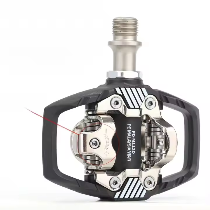 RACEWORK Plataforma De Pedal Para Bicicleta MTB Cerradura Doble Lado Sistema SPD Shimano Cuerpo De Nylon Y Acero Mólish Cromo - 1