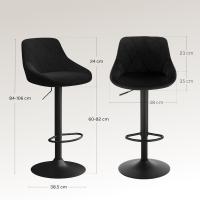 Taburetes Alto Cocina Regulable en Altura Taburete Giratorio Sillas Bar Taburete de Escritorio Negro BH219sz-2 - details 2
