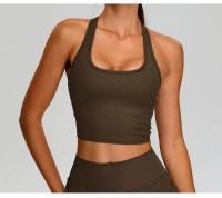 Camiseta interior de Yoga i-word para mujer, Top deportivo de secado rápido a prueba de golpes, sujetador informal con belleza fruncido en la espalda, ropa interior de Fitness para gimnasio, novedad - details 11