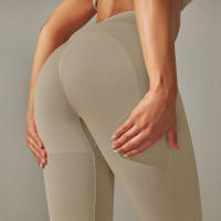 Hamidou-MALLAS DE Yoga sin costuras para mujer, ropa deportiva de entrenamiento, pantalones deportivos de cintura alta - details 9
