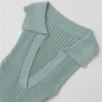 Vestido largo de punto con cuello en V Moda de verano para mujer Material de poliéster sin mangas - details 9