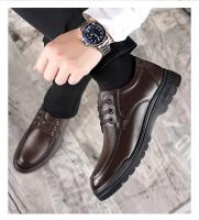 Zapatos de cuero de los hombres de negocios zapatos casuales de moda transpirable británicos zapatos casuales de encaje para arriba - details 9