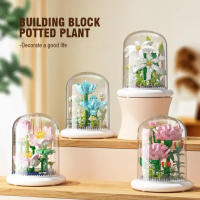 Bloques de construcción LED, ramo de flores eternas, Mini bloque de flores, ladrillo, regalos de cumpleaños para niñas, novia - details 3