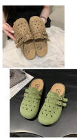 Medias zapatillas baotou retro de suela gruesa para uso exterior de las mujeres, primavera y verano nuevos zapatos de pedal para personas perezosas transpirables y versátiles - details 29