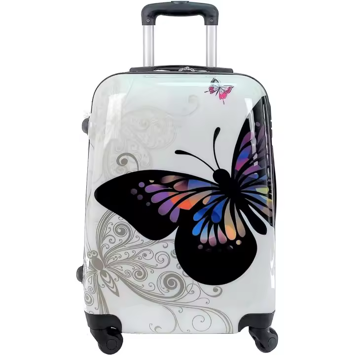 Maleta de Cabina Equipaje de Mano Viaje avión rígida 4 Ruedas 360º Medidas 55x35x20cm Viajar Estampado Mariposa - 1