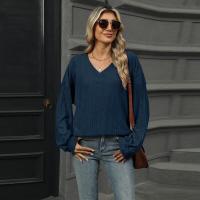 Top para mujer, camiseta holgada lisa con cuello en V, ropa popular coreana elegante de liquidación, años 90 - details 21