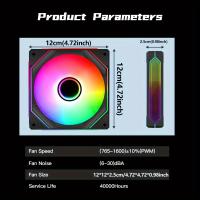 Ventilador de Enfriamiento OUYUANSU con Espejo Infinito de 3 Lados y Control de Temperatura PWM, Funcionamiento Silencioso, Compatible con Servidores, Diseño de Espacio Infinito de 360 ° , Sin Espacios Muertos, Carga Hasta 350W, Material ABS, Negro - details 3