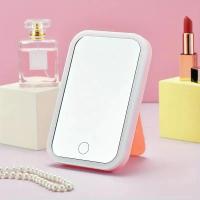 Espejo de maquillaje LED con atenuación de tres colores: tocador de escritorio portátil con espejo pequeño ligero, compacto y práctico - details 6