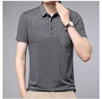 Verano de mediana edad y ancianos papá casual moda color sólido versátil popular camiseta ligera transpirable suave corto - details 2