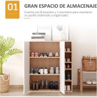 Mueble Organizador Almacenaje Multiusos Comedor Baño Puertas Estantes Ajustables 80x32x91 cm - details 3