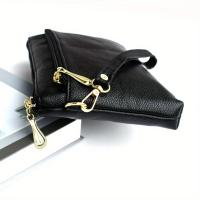 Bolso Bandolera de Lujo para Mujer con Bloqueo RFID - Correa de Hombro Ajustable, Cierre de Doble Cremallera, Bolso de Mano Azul Marino y Negro con Herrajes Dorados para Uso Diario y Formal, Bolso Bandolera - details 9