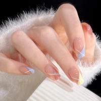 Uñas postizas con patrón geométrico, cobertura total, uso cómodo, salón de uñas para mujeres y niñas - details 6