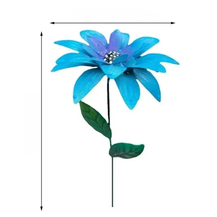 Palos De Jardín Con Flores De Metal En 8 Colores Rustproof Para Decoración De Exterior Y Patio Arte De Jardín Y Ferretería - 1