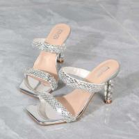 Y Sandalias Tacones altos de cristal Hilo Diamante Moda al aire libre Tamaño único Zapatos de mujer - details 8
