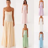"Vestido Largo de Tirantes con Volantes 2025 - Pliegues Elegantes, Estilo Europeo, Moda Boho Chic, Vestido Femenino para Verano, Playa o Eventos |   Envío Rápido Miravia" - details 1