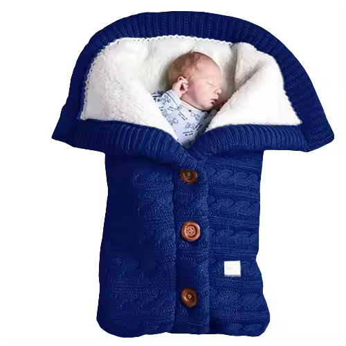 Saco de Dormir Tejido para Bebés, Acolchado y con Forro, Ideal para Cochecitos en Primavera, Otoño e Invierno, Diseño con botón - 1