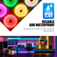 Tira de luces LED COB para decoración del hogar, cinta Flexible de neón resistente al agua IP68 con 320Leds/M, color blanco/azul hielo/rosa/amarillo/rosa/rojo, DC24V - details 2